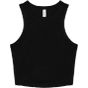 Bella Women's micro rib racer tank solid_black_blend