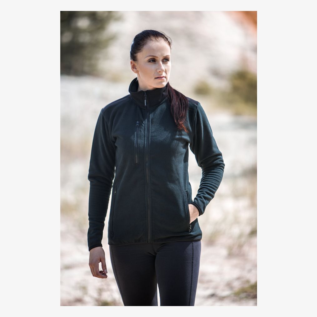 Women Fleece Jacket Besila Schwarzwolf Outdoor