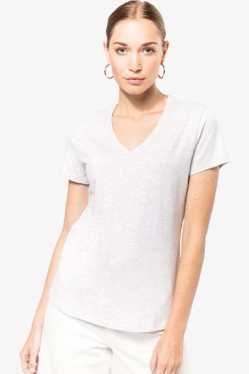 Image produit T-shirt col V manches courtes femme