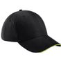 Beechfield Casquette Athleisure à 6 panneaux black/lime_green