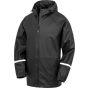 Result Prism PU waterproof jacket with reflective bands and recycled backing black