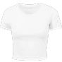 Build Your Brand Ladies Cropped Tee white