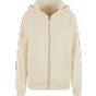 Build Your Brand Ladies Fluffy Zip Hoody White sand
