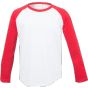 SF Clothing Kids´ long sleeved baseball T white/red