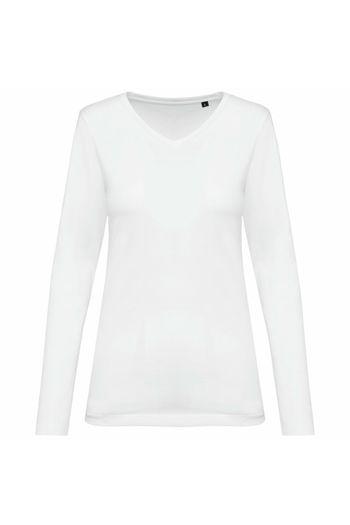 Image produit T-shirt Supima® col V manches longues femme