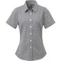 Premier Chemise micro-carreaux Vichy Gingham à manches courtes pour femme black/white