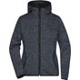 James&Nicholson Ladies' Knitted Fleece Hoody dark_melange/black