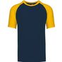 Kariban Baseball - T-shirt bicolore manches courtes navy/yellow