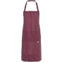 karlowsky Bib Apron Carlo Pinstripe Bordeaux