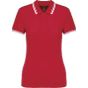 Kariban Polo femme manches courtes à liserés contrastés red/white