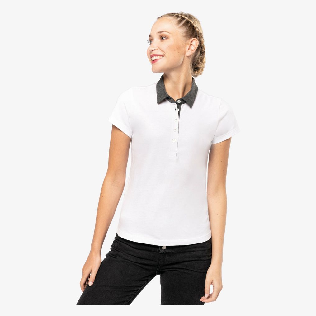 Polo jersey bicolore femme kariban