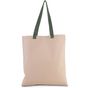 Kimood Sac shopping plat en toile avec poignées contrastées natural/dusty_light_green