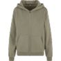 Build Your Brand Ladies Fluffy Zip Hoody Pale olive