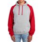 Jerzees Nublend® colour-block raglan hooded sweatshirt oxford/true_red