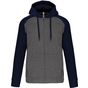 ProAct Veste molleton zippée capuche bicolore unisexe grey_heather/sporty_navy