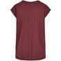 Build Your Brand Ladies Organic Extended Shoulder Tee cherry