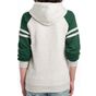 Jerzees Nublend® varsity colour-block hooded sweatshirt oatmeal_heather/forest_green_heather