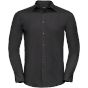 Russell Chemise en Popeline Polyester Coton cintrée manches longues homme black