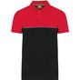 WK Designed To Work Polo bicolore écoresponsable manches courtes unisexe - black/red - L