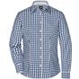 James&Nicholson Ladies´ Checked Blouse navy/white