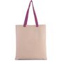 Kimood Sac shopping plat en toile avec poignées contrastées natural/radiant_orchid