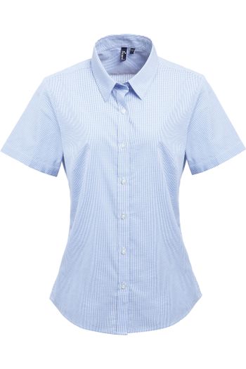 Image produit Chemise micro-carreaux Vichy Gingham à manches courtes pour femme