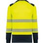 WK Designed To Work Sweat-shirt de sécurité recyclé col rond unisexe hi_viz_yellow/navy