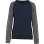 Kariban Sweat-shirt BIO bicolore col rond manches raglan femme french_navy_heather/grey_heather