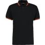 Kustom Kit Tipped Collar Polo Black / Orange