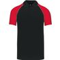 Kariban Polo Baseball black/l.g/red