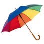 L-merch Automatic Umbrella With Wooden Handle Tango rainbow