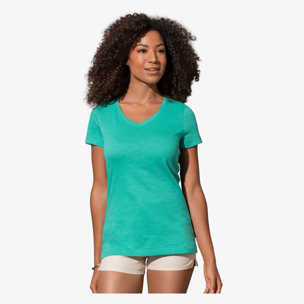 Sharon Slub V-neck stedman