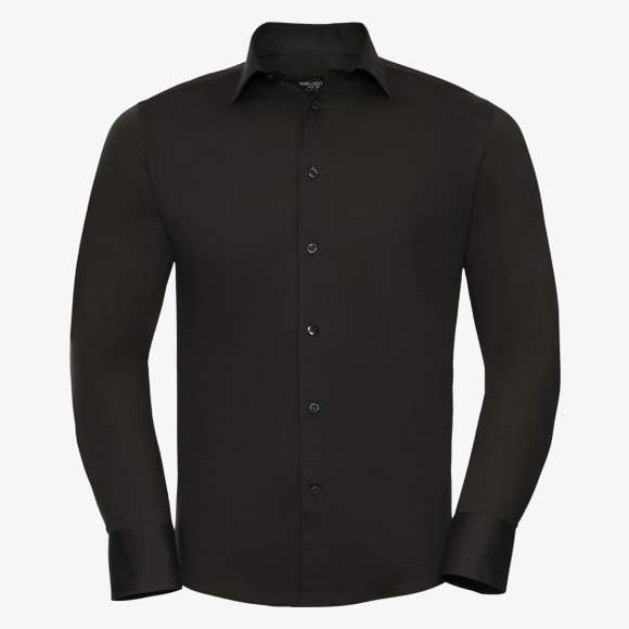 Men’s long sleeve fitted stretch shirt Russell Collection