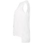 Bella Women's flowy muscle tee with rolled cuff white