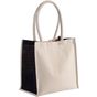 Kimood Sac cabas en coton / jute - 17 L natural/black
