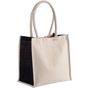 kimood Sac cabas en coton / jute - 17 L natural/black