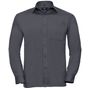 Russell Collection Men’s long sleeve classic polycotton poplin shirt convoy_grey