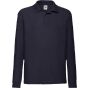 fruit of the loom Kids 65/35 long sleeve polo - deep_navy - 9/11