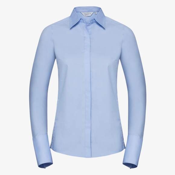 Ladies’ long sleeve fitted ultimate stretch shirt Russell Collection