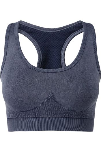 Brassière femme Tridri® sans couture. Aspect denim. - Indigo Denim
