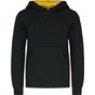 Kariban Sweat-shirt capuche contrastée enfant black/yellow