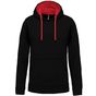 Kariban sweat-shirt capuche contrastée femme black/red