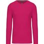 kariban T-shirt homme manches longues encolure ronde fuchsia