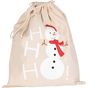 Kimood Sac coton à cordon motif bonhomme de neige natural