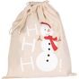 kimood Sac coton à cordon motif bonhomme de neige natural