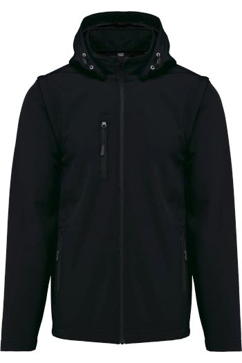 Image produit Veste Softshell 3 couches à capuche avec manches amovibles unisexe