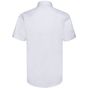 Russell Collection Men’s short sleeve tailored herringbone shirt white