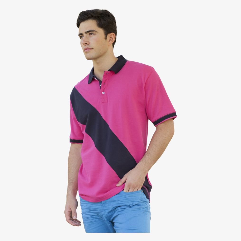 Men's Diagonal Stripe Polo Front Row