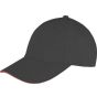 Result Memphis Brushed Cotton Low Profile Sandwich Peak Cap black/red