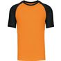 Kariban Baseball - T-shirt bicolore manches courtes orange/black